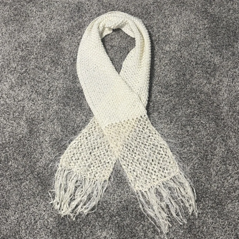 Like New Hand Crafted Knitted Scarf Ivory